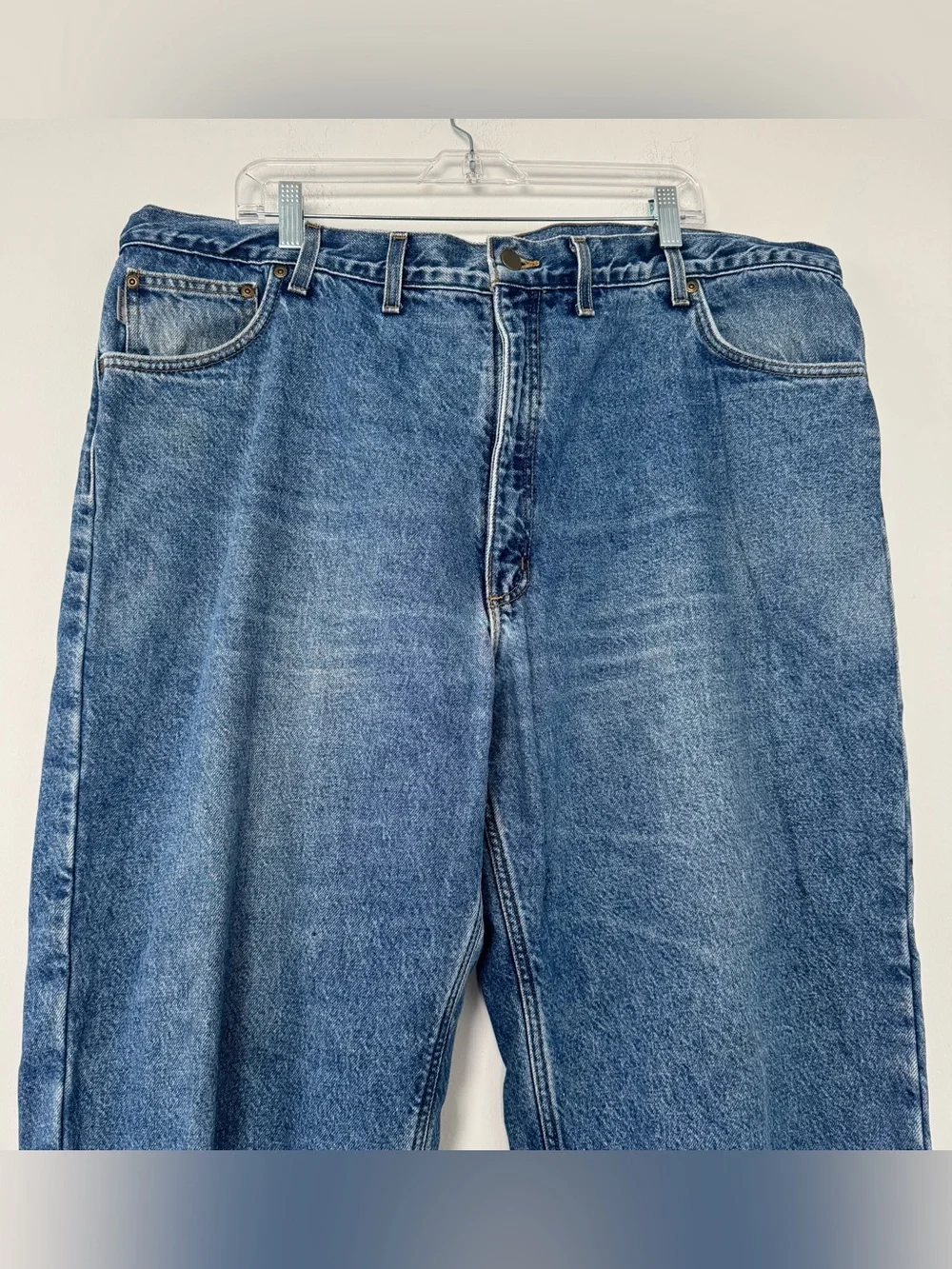 Vintage Carhartt Flannel Lined Jeans Mens 46x30* (Fits 44x28) B21DST Made In USA